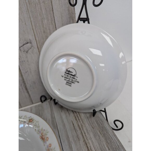 International Brighton Claridge 8302 Porcelain Set of 4 Cereal Soup Bowls - Picture 7 of 8